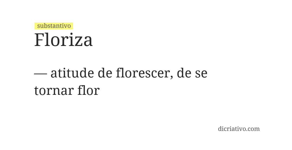 Significado de floriza