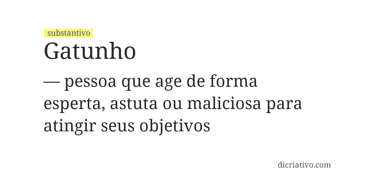 Significado de gatunho