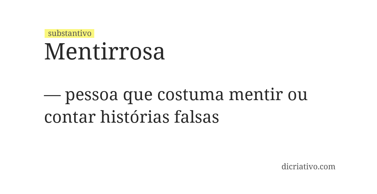 Significado de mentirrosa