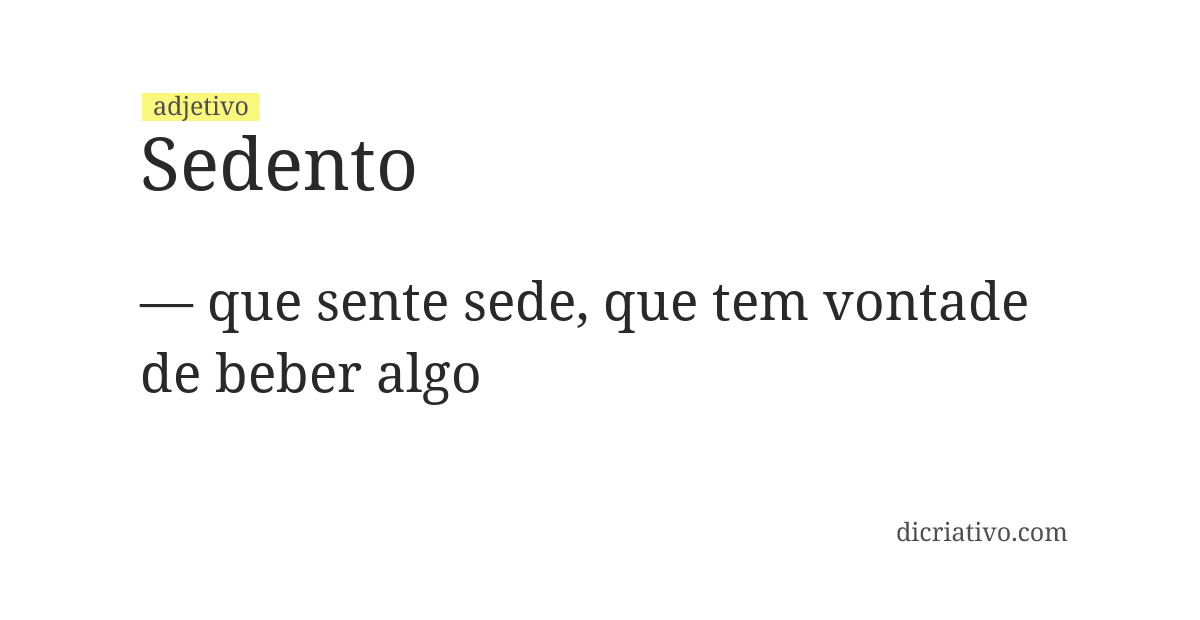 Significado de sedento