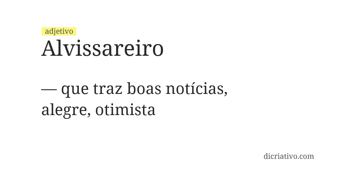Significado de alvissareiro