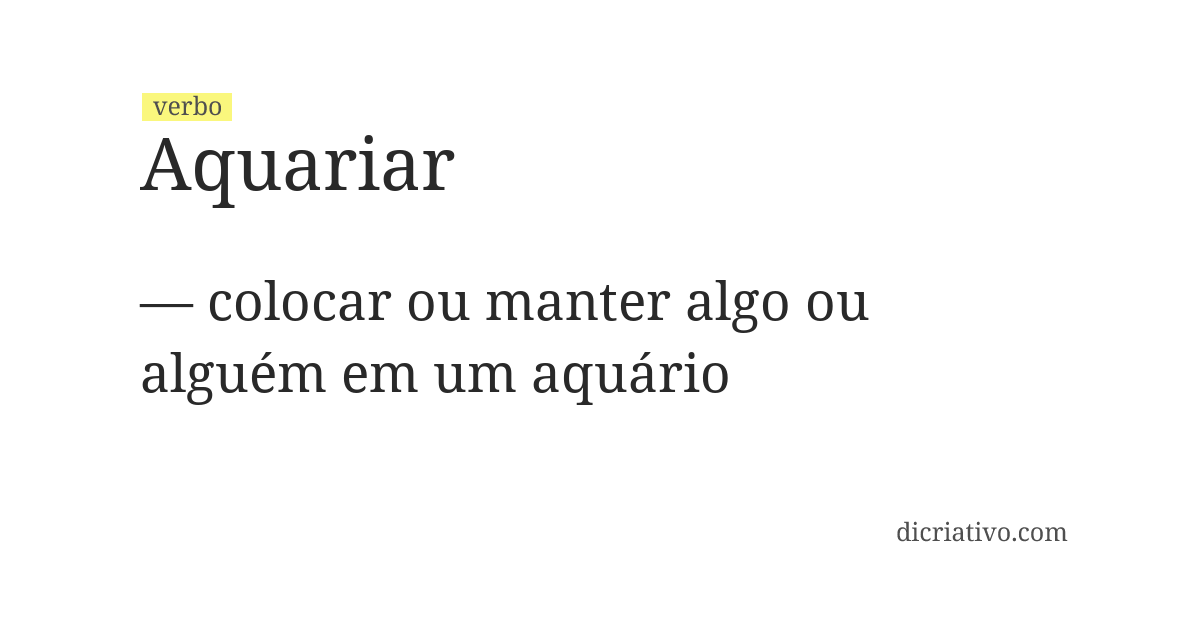 Significado de aquariar