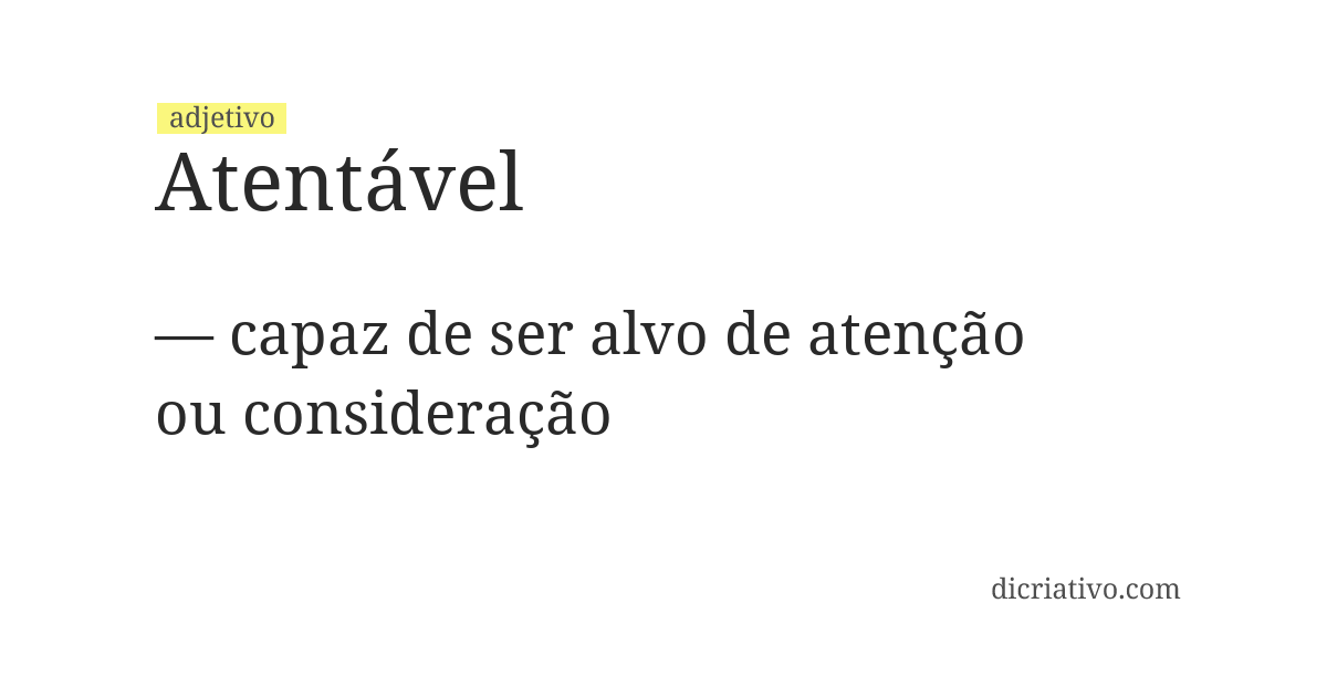 Significado de atentável