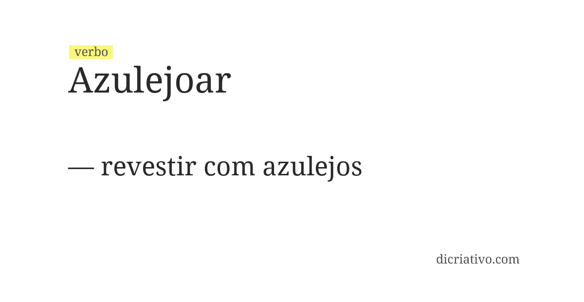 Significado de azulejoar