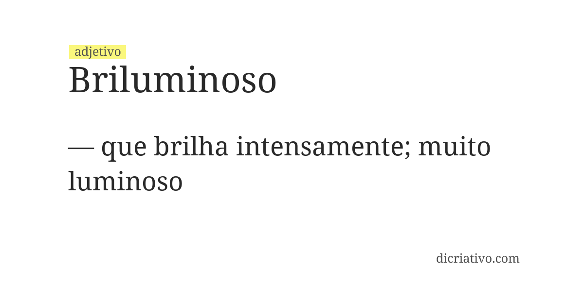 Significado de briluminoso