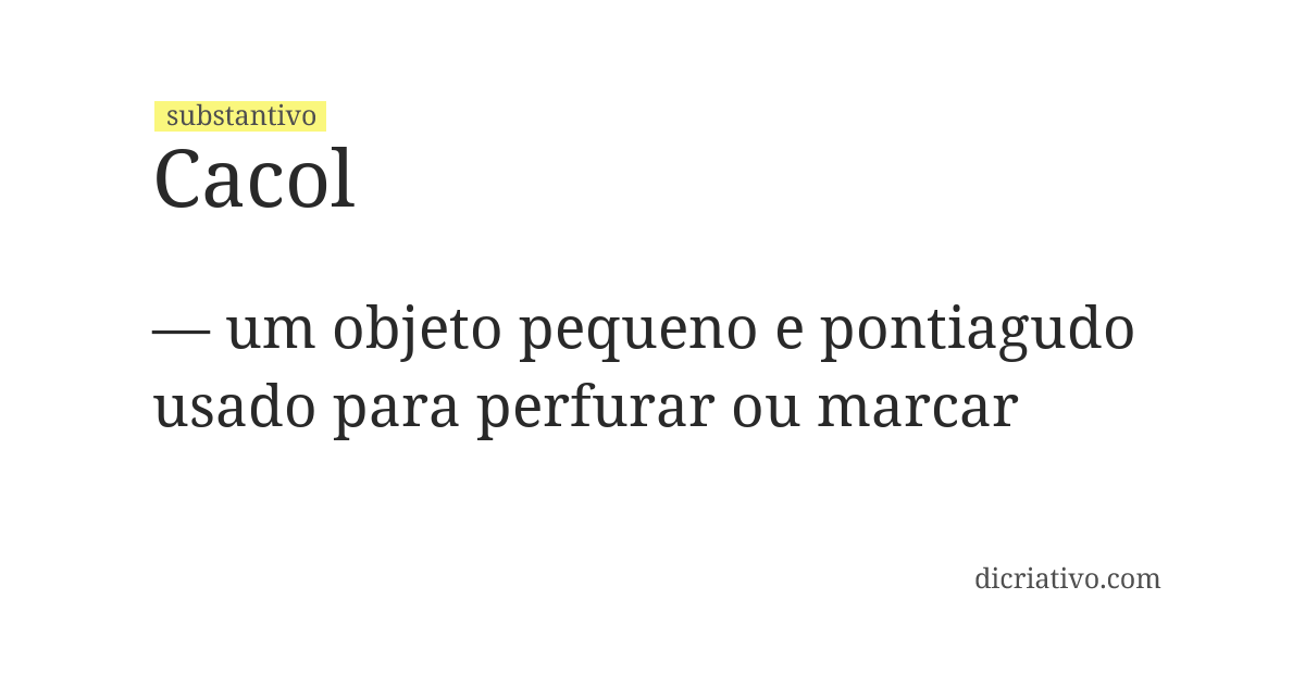 Significado de cacol