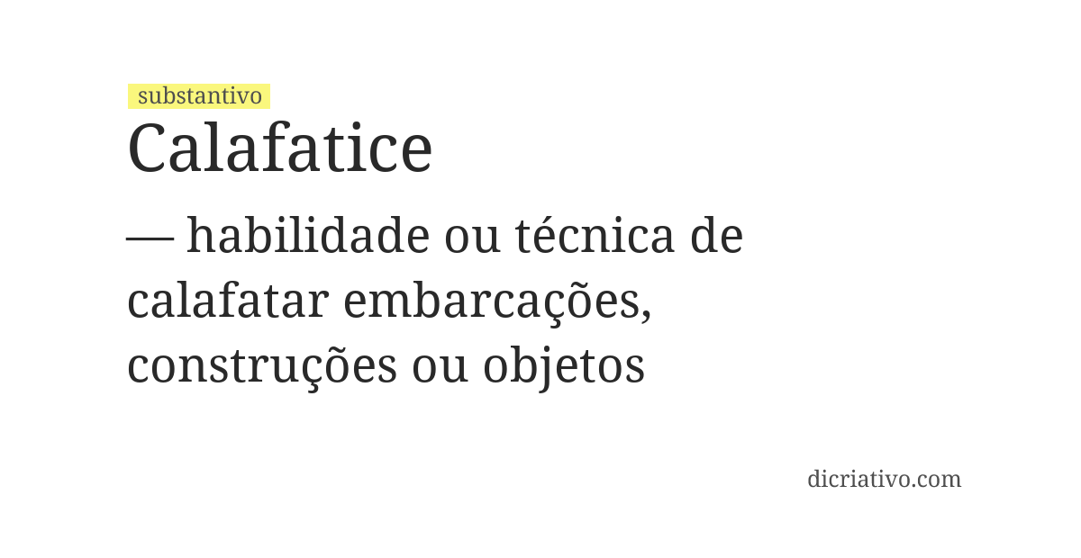 Significado de calafatice