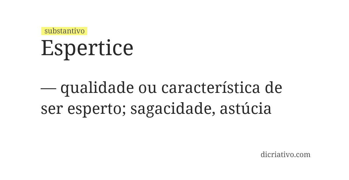Significado de espertice