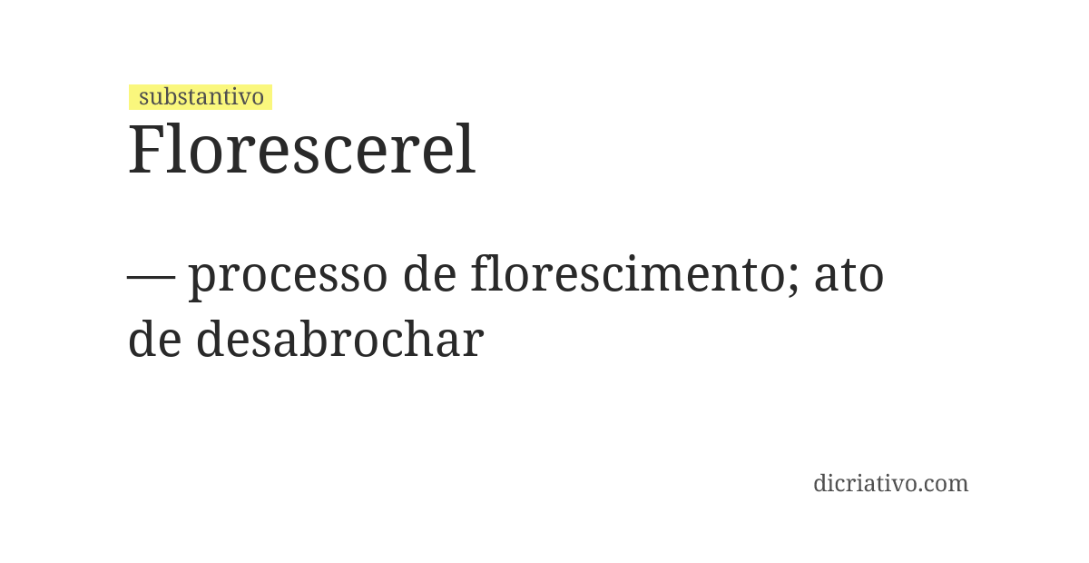 Significado de florescerel