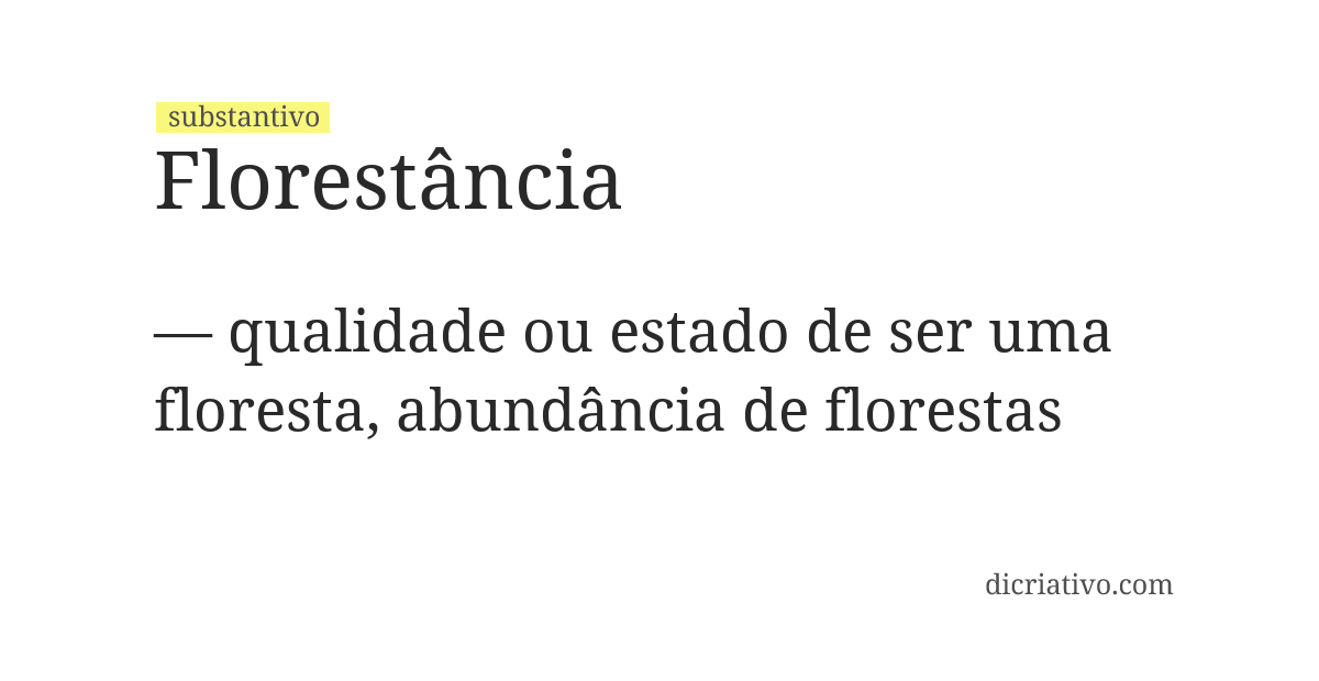 Significado de florestância