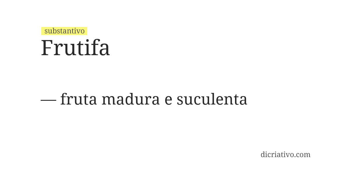 Significado de frutifa