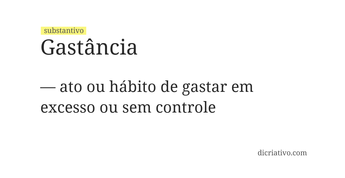 Significado de gastância