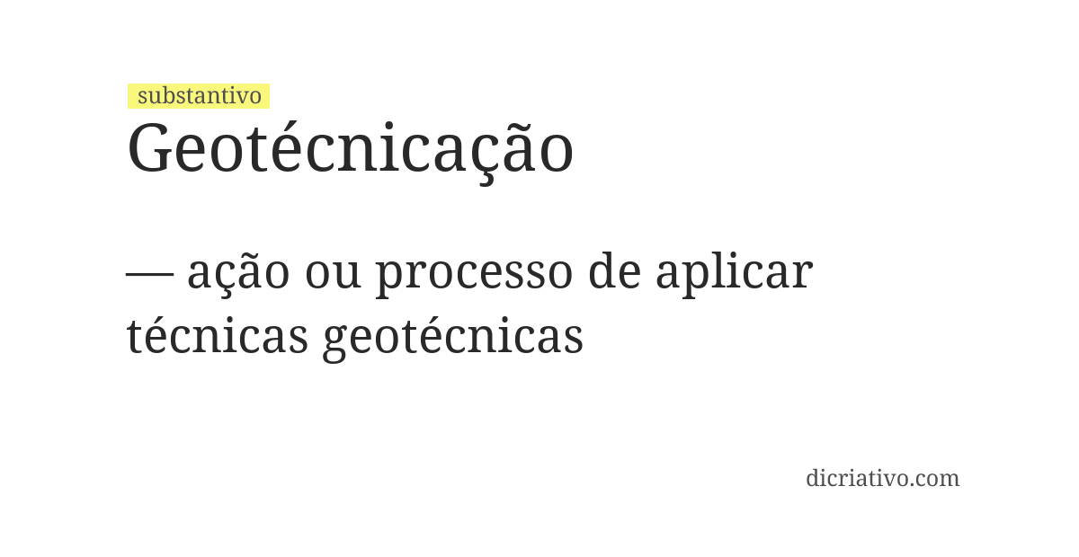 Significado de geotécnicação