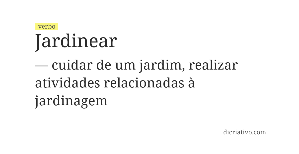 Significado de jardinear