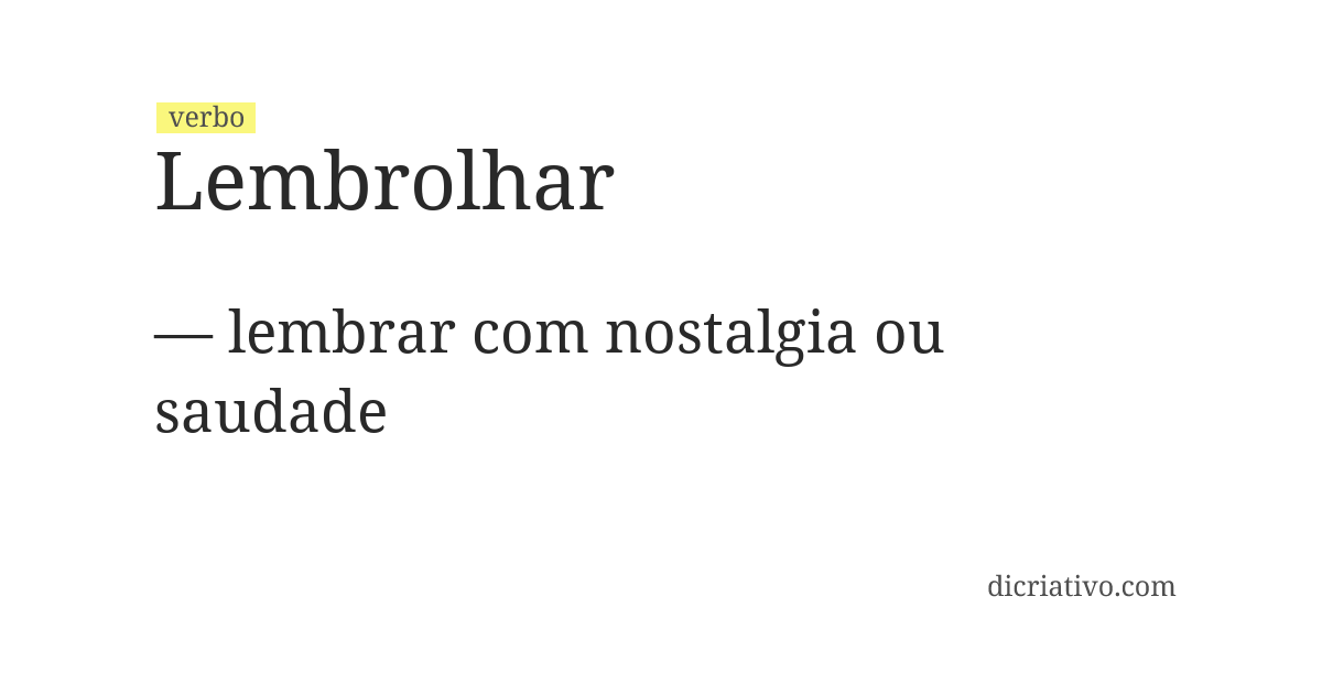 Significado de lembrolhar
