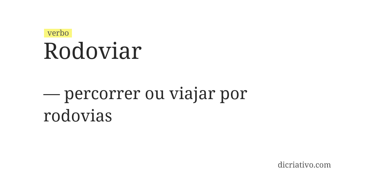 Significado de rodoviar