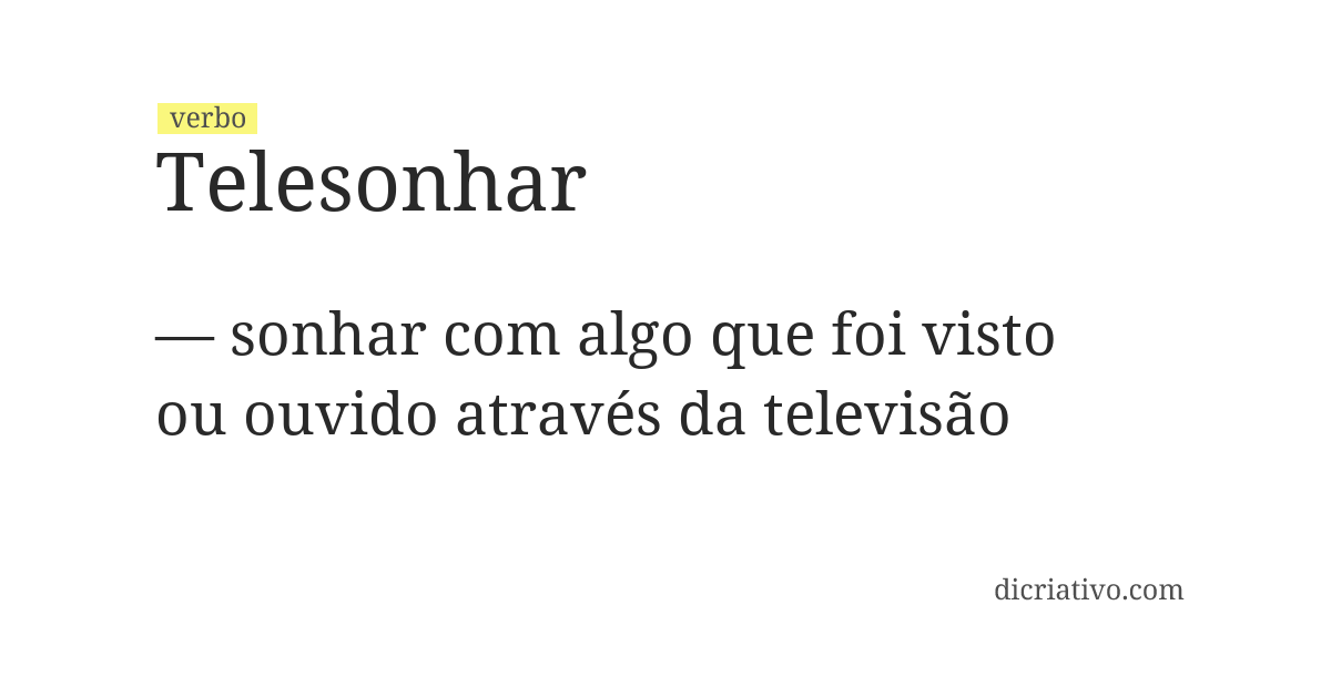 Significado de telesonhar