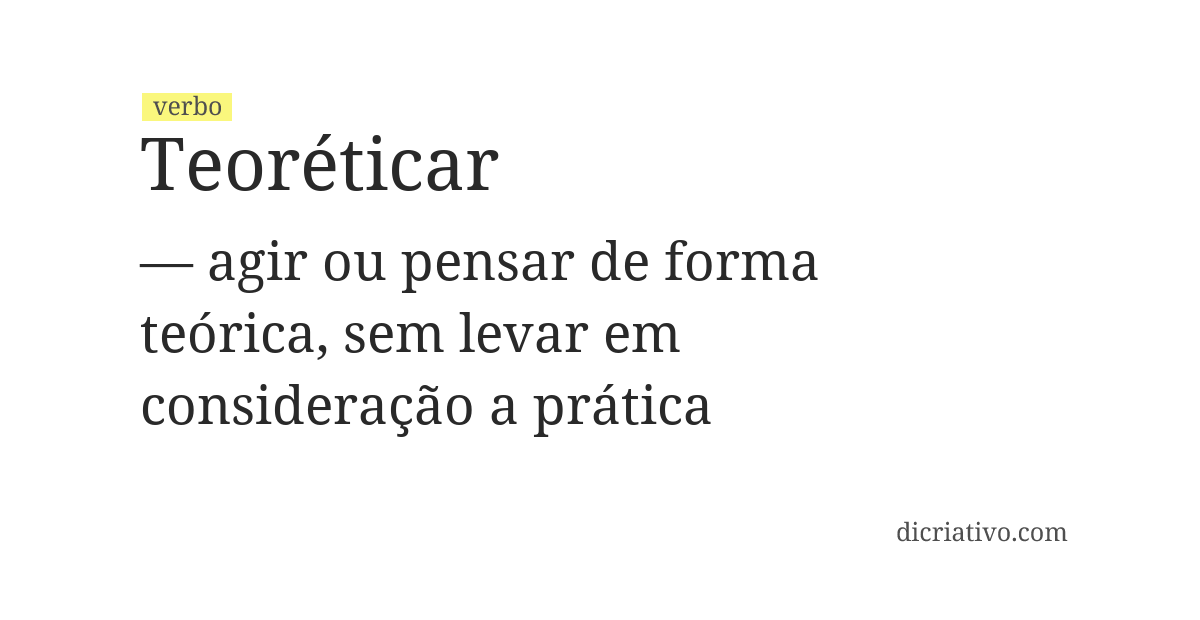Significado de teoréticar