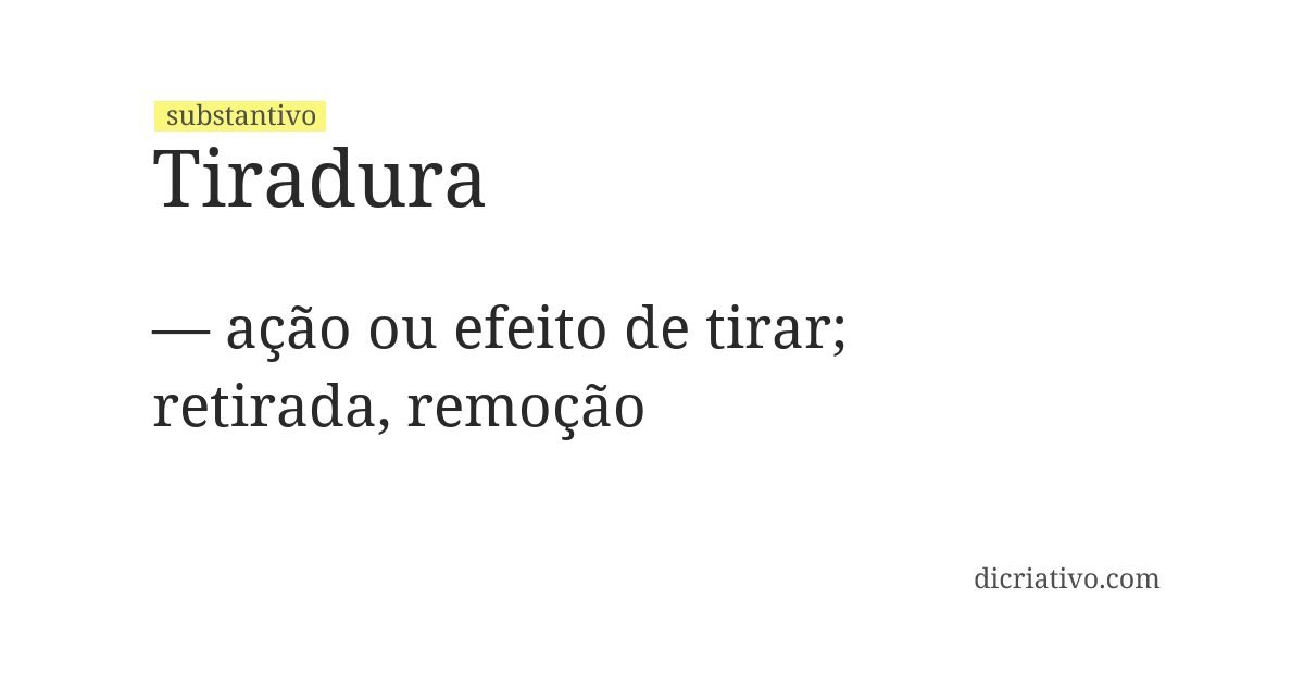 Significado de tiradura