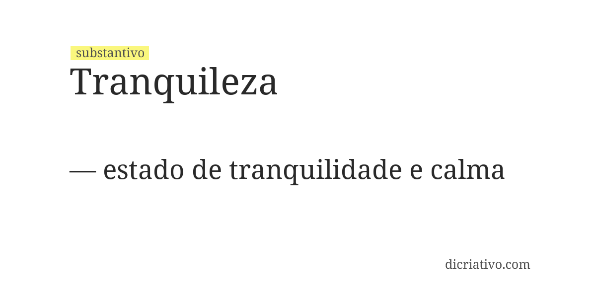 Significado de tranquileza