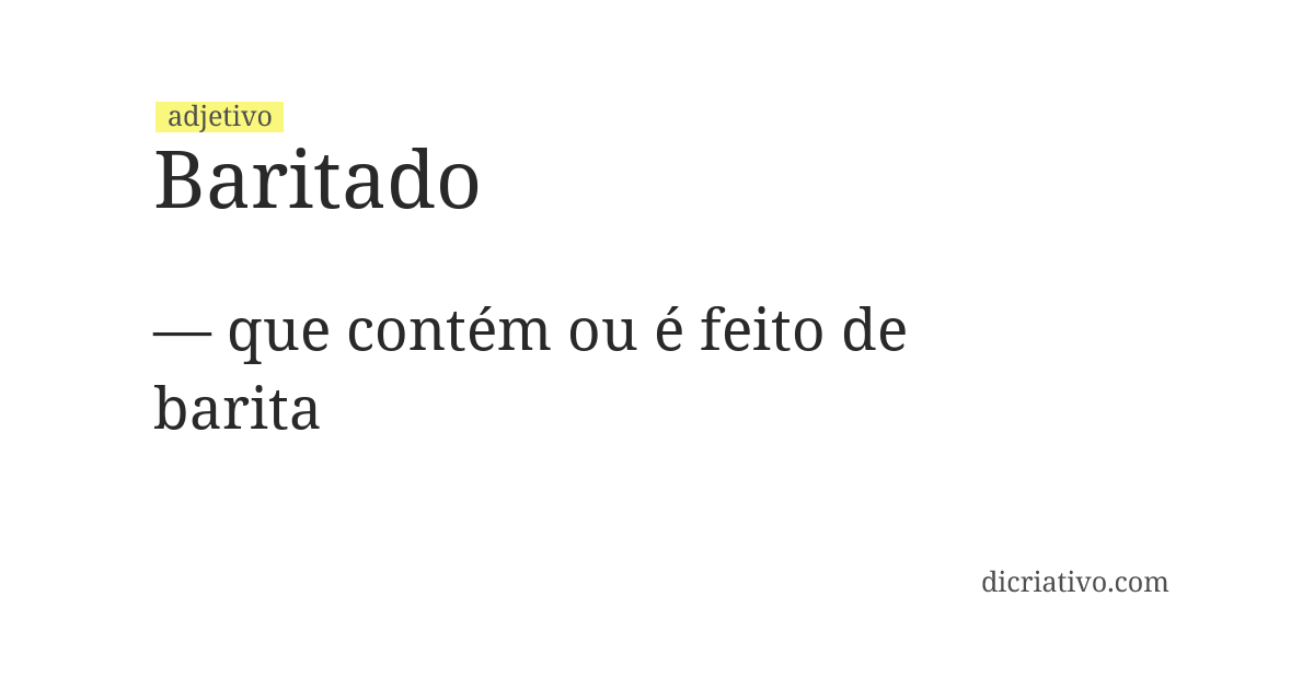 Significado de baritado