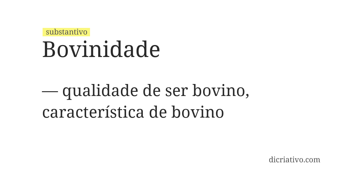 Significado de bovinidade