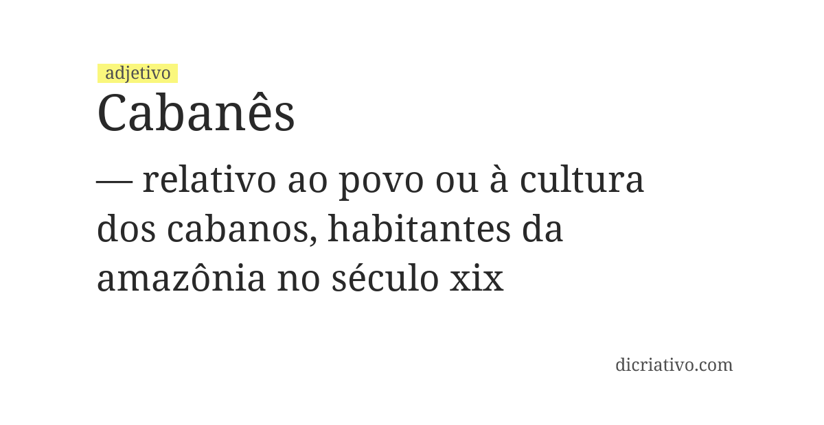 Significado de cabanês