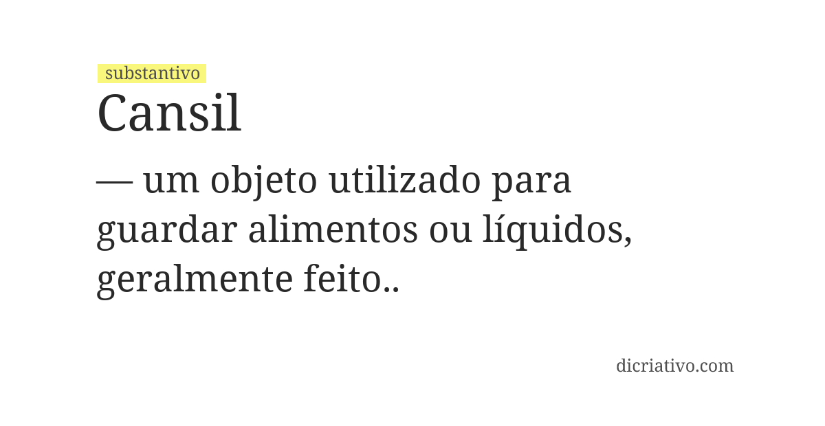 Significado de cansil