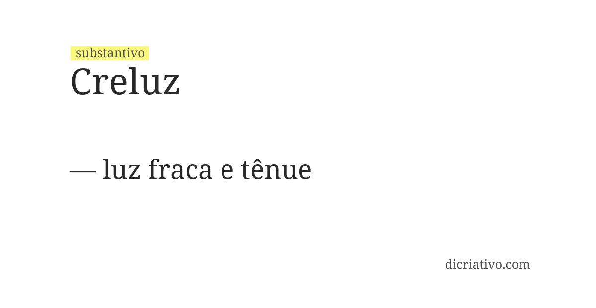 Significado de creluz