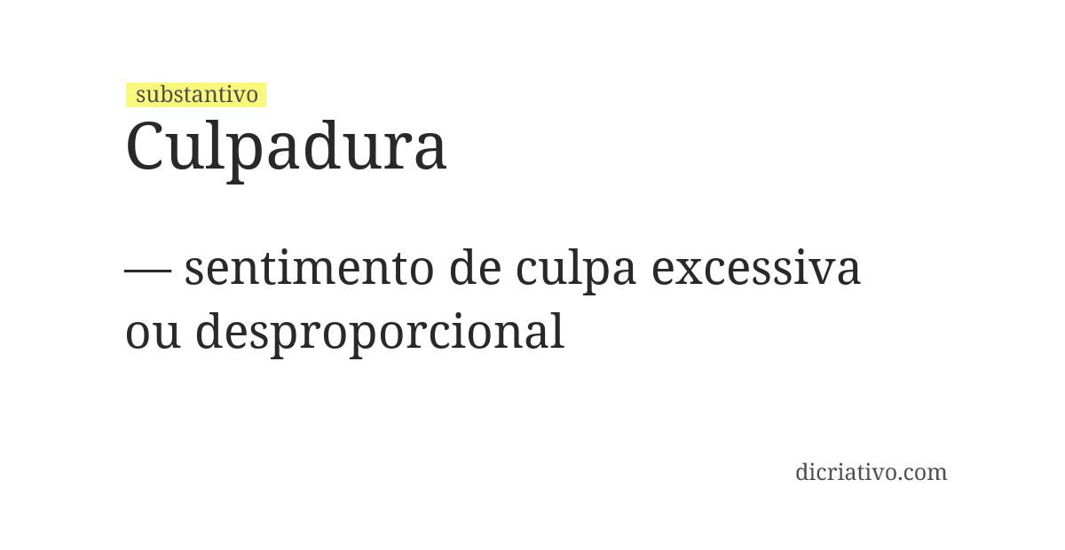 Significado de culpadura