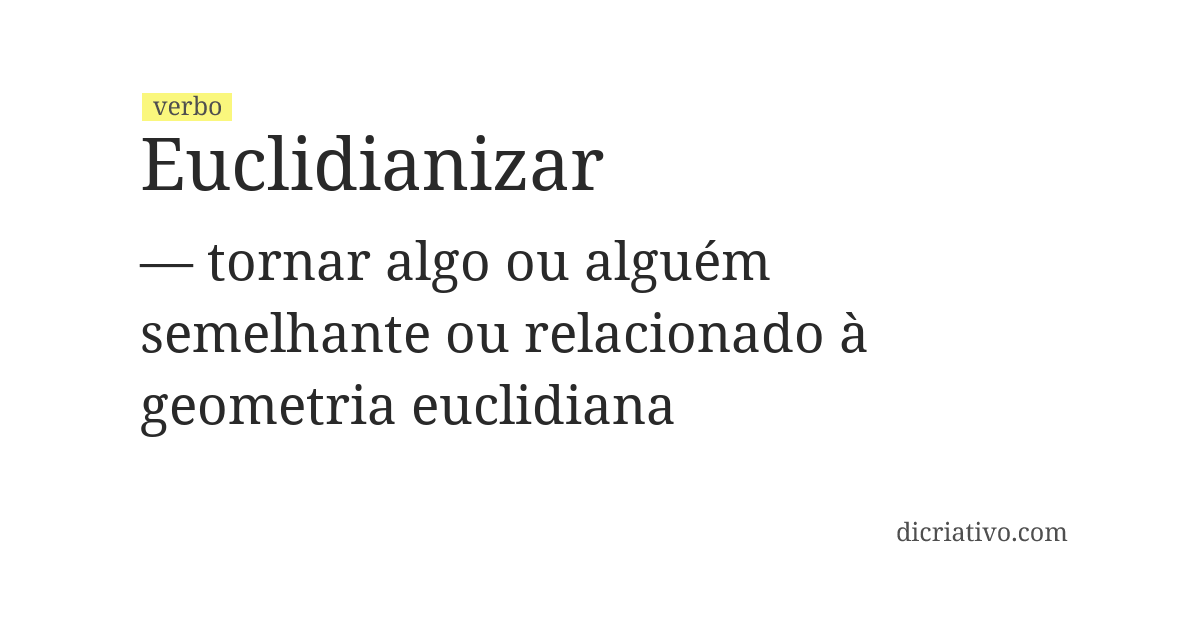 Significado de euclidianizar