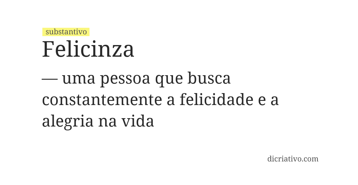 Significado de felicinza
