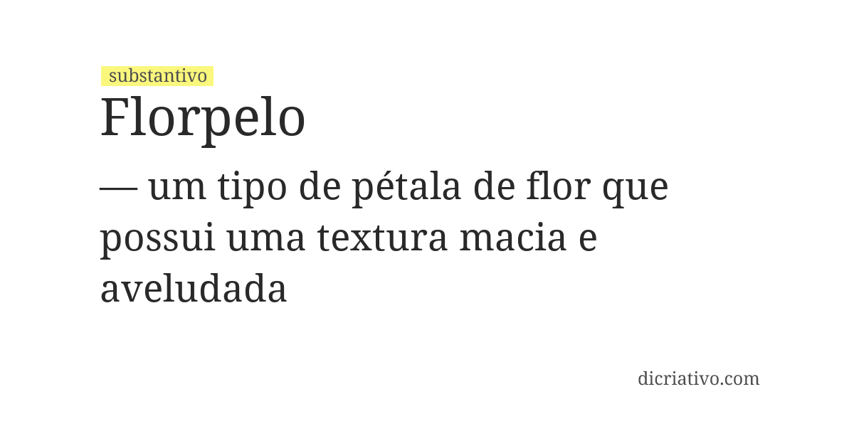 Significado de florpelo