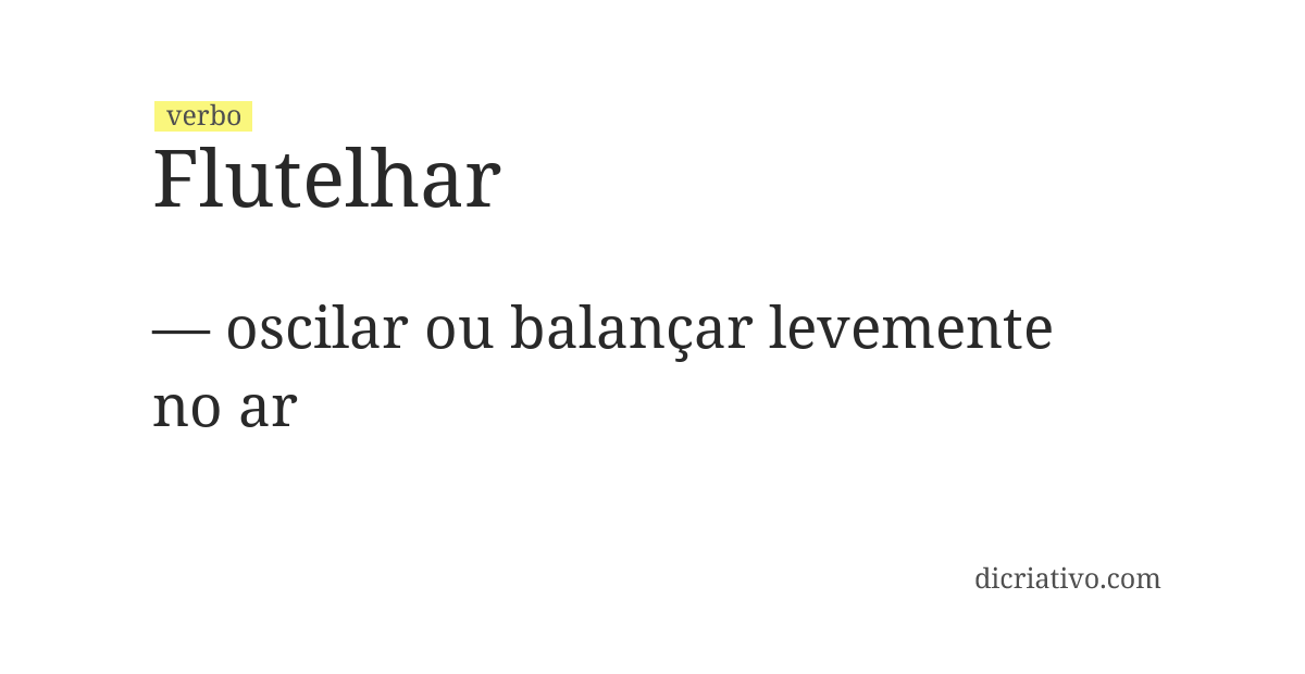 Significado de flutelhar