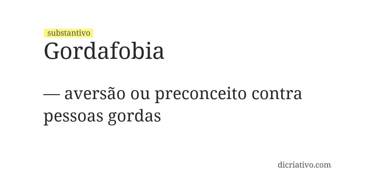 Significado de gordafobia