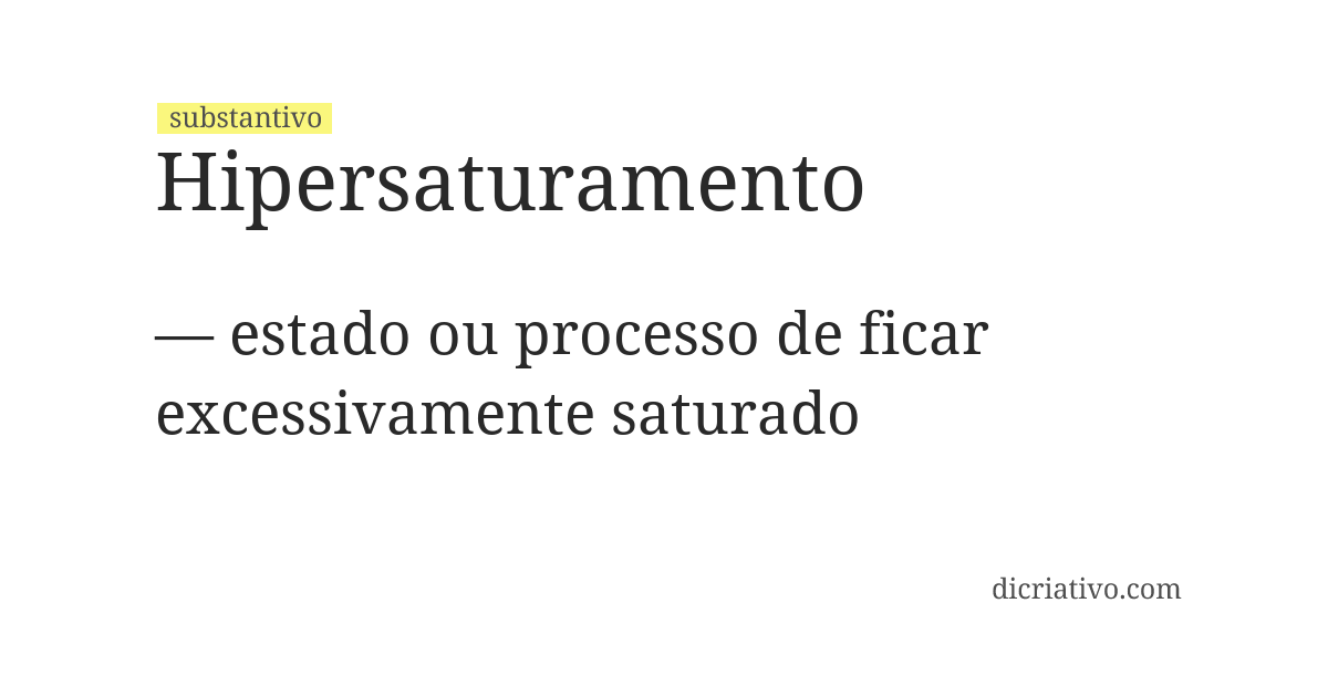 Significado de hipersaturamento
