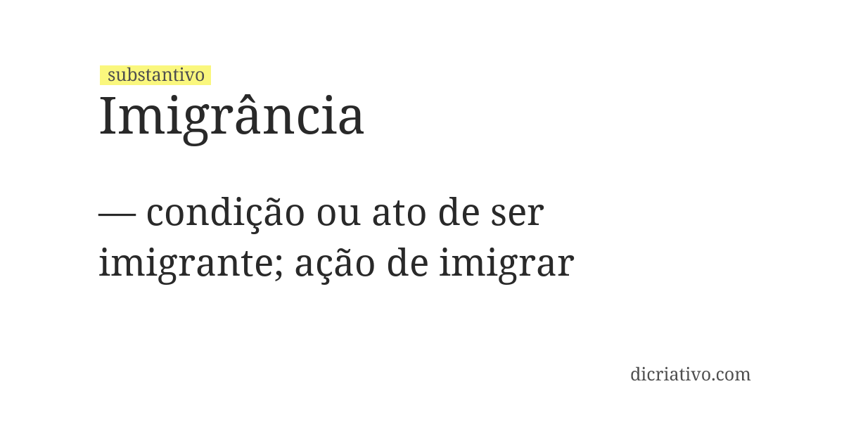 Significado de imigrância