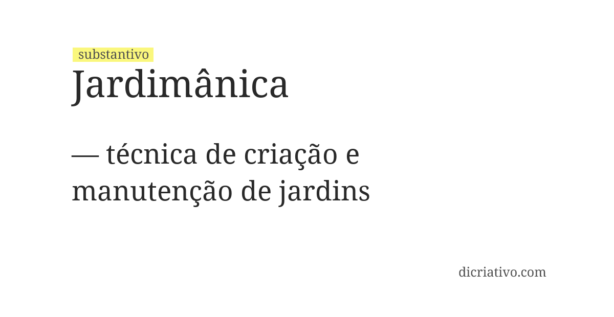 Significado de jardimânica