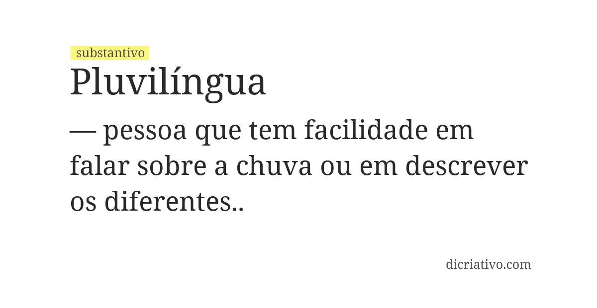 Significado de pluvilíngua