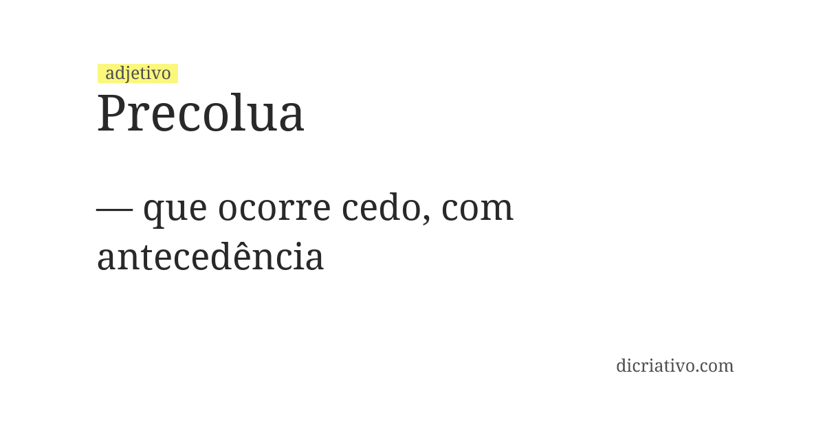 Significado de precolua