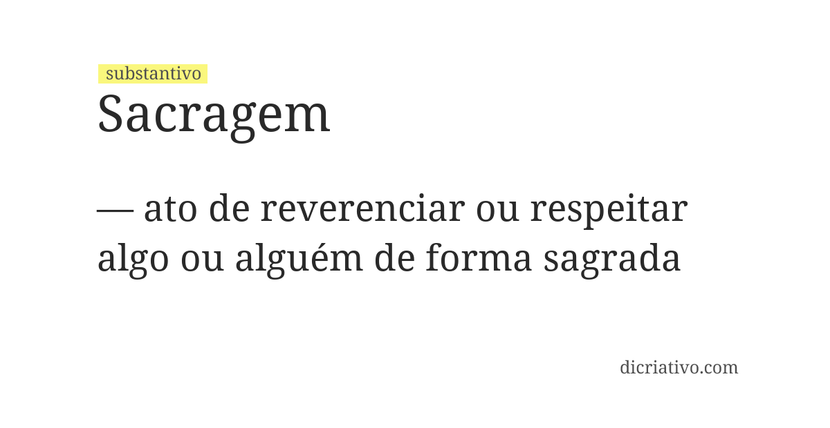 Significado de sacragem