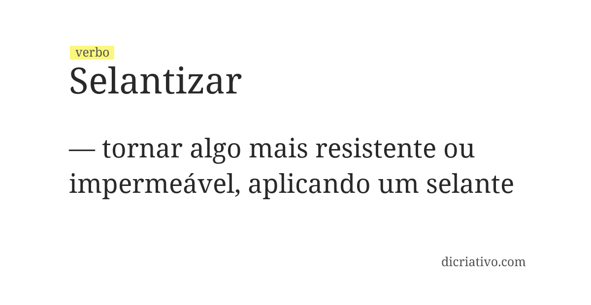 Significado de selantizar