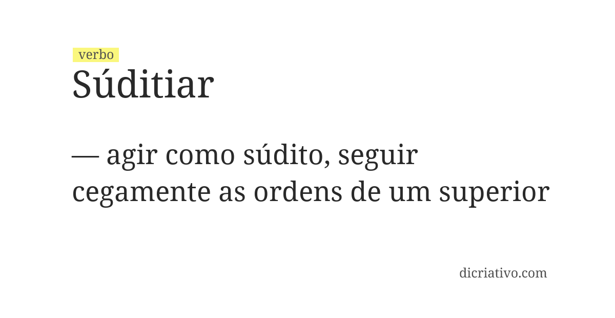 Significado de súditiar
