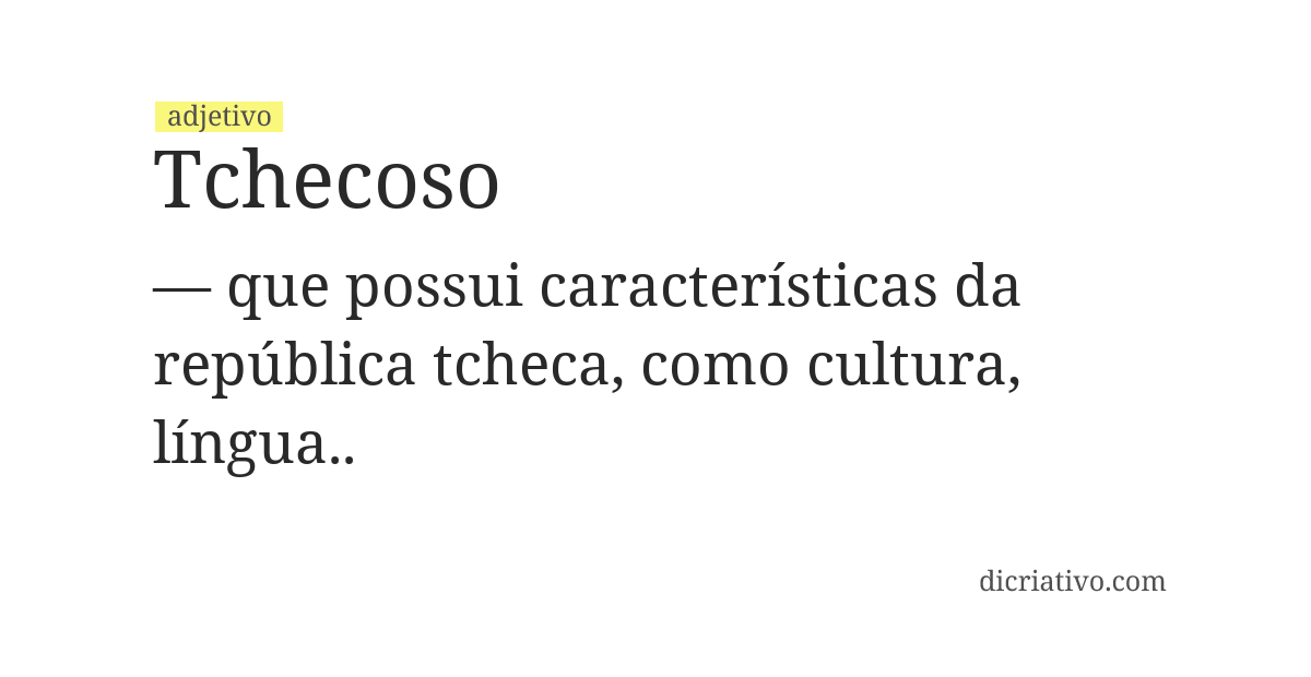 Significado de tchecoso
