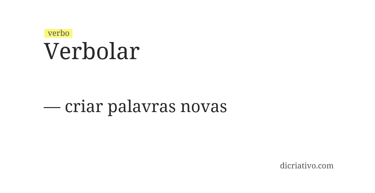 Significado de verbolar