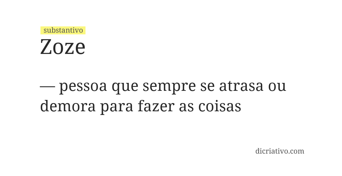 Significado de zoze