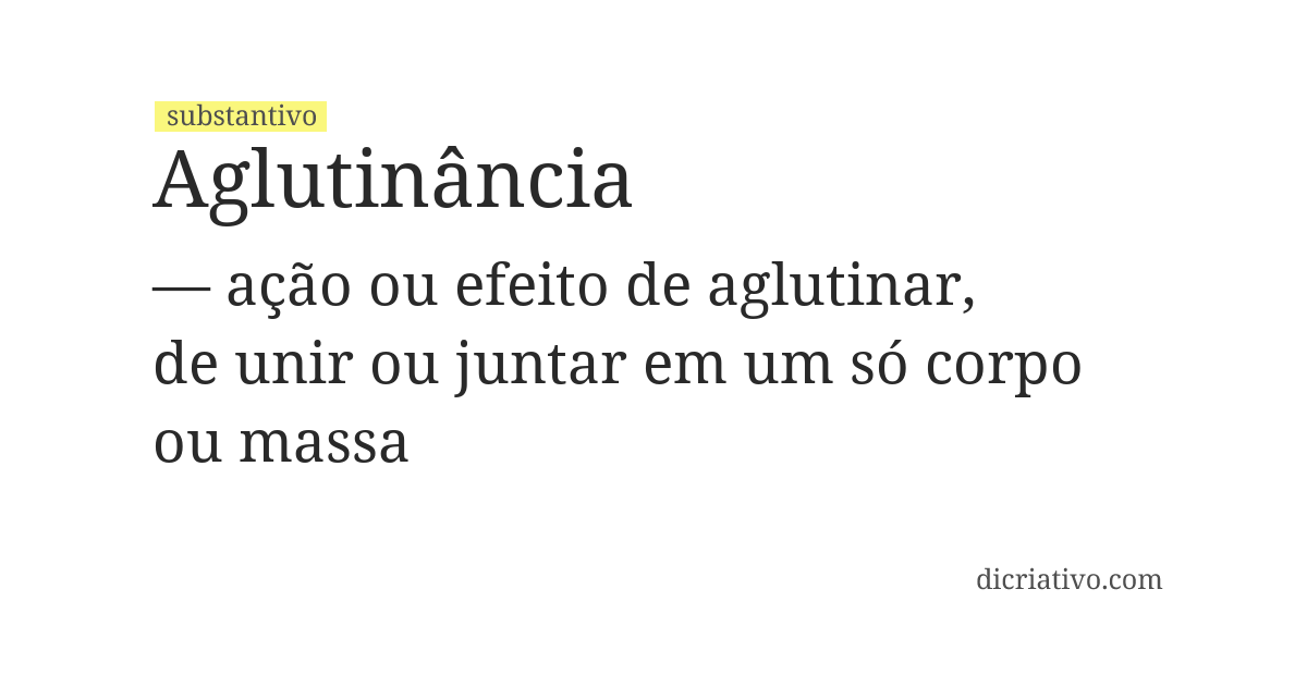 Significado de aglutinância