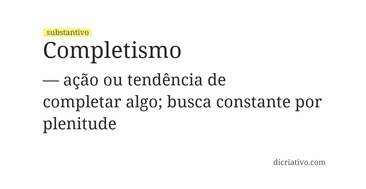 Significado de completismo