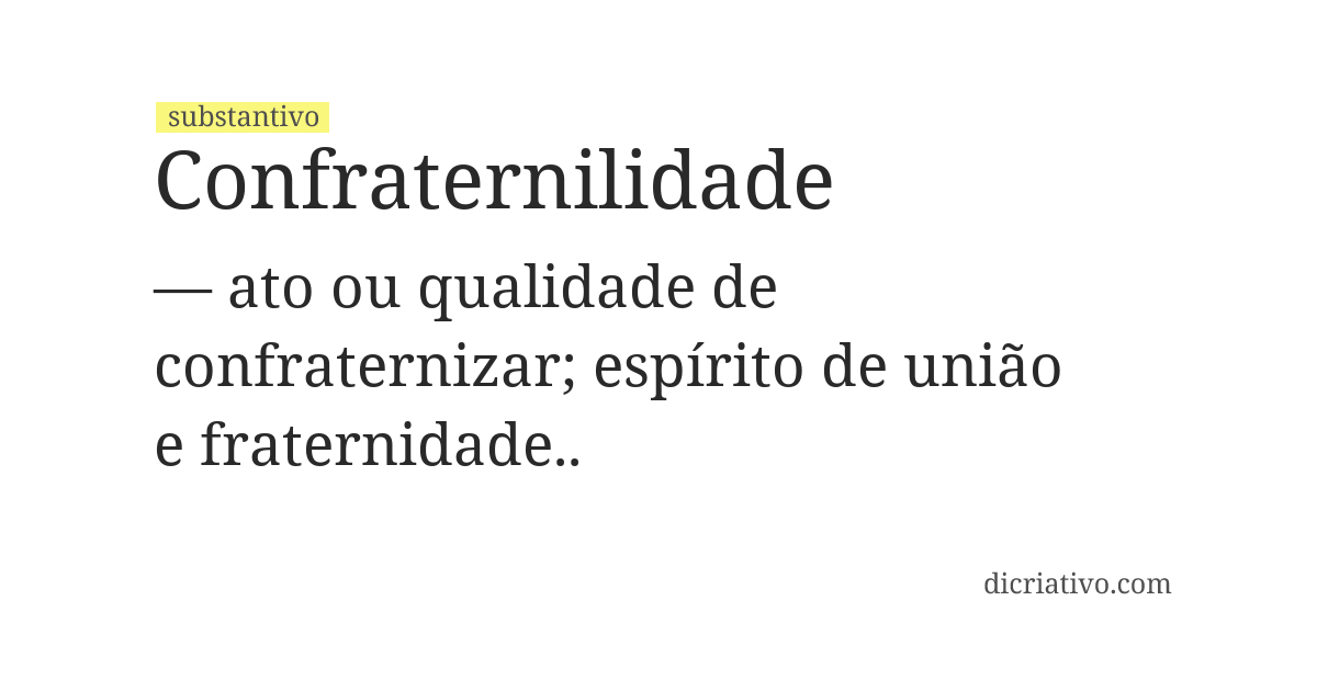 Significado de confraternilidade