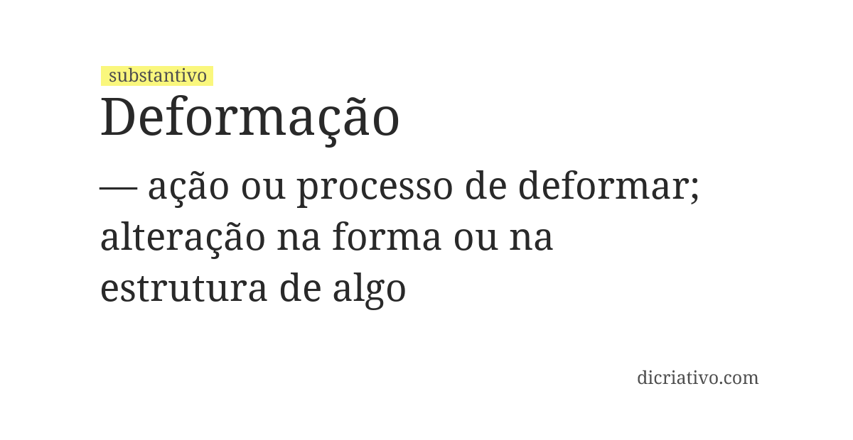 Significado de deformação